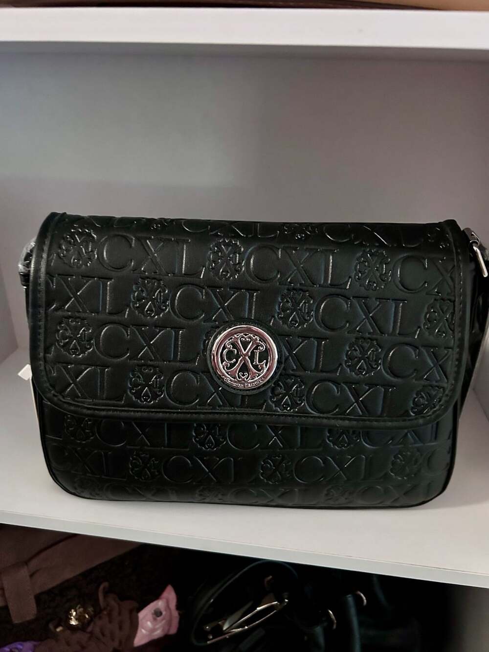 CXL by Christian Lacroix Embossed Monogram Shoulder Bag